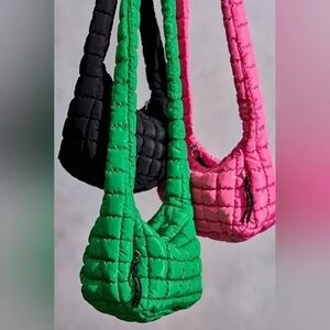 FP Movement by Free People Quilted Carryall Sling Bag ~ Green